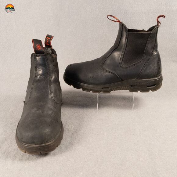 Redback Chelsea Work Boots Black Leather Easy Escape Pull-On Workwear Men's 8 - Picture 1 of 15